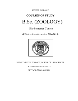 B.Sc. (ZOOLOGY) - Ravenshaw University