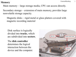 Main memory &ndash; large storage media, CPU can access directly