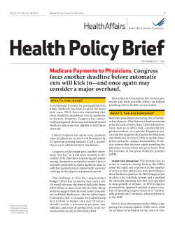 Medicare Payments to Physicians. Congress