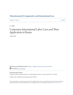 Customary International Labor Laws and Their Application in Russia
