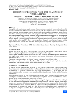 efficiency of recovery pulse rate as an index of physical