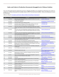 and Links to Production Documents Smuggled out of Alianza Fashion