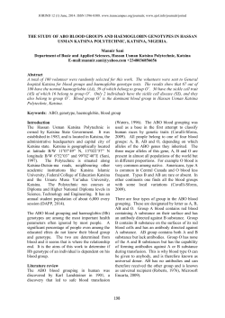 THE STUDY OF ABO BLOOD GROUPS AND HAEMOGLOBIN
