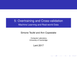 5: Overtraining and Cross-validation