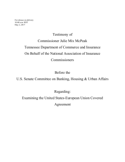 Commissioner Julie Mix McPeak testified before Congress