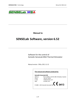 SENSELab Software, version 6.52
