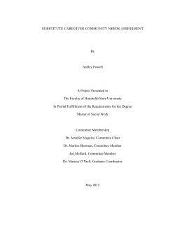 SUBSTITUTE CAREGIVER COMMUNITY NEEDS ASSESSMENT