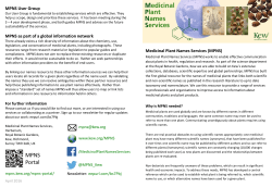Medicinal Plant Names Services leaflet
