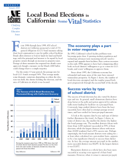 Local Bond Elections in CA: Some Vital Statistics (1/00)
