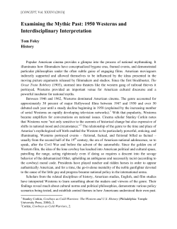 Examining the Mythic Past: 1950 Westerns and Interdisciplinary