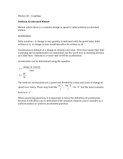 Physics 20 &ndash; Graphing Uniform Accelerated Motion Motion where