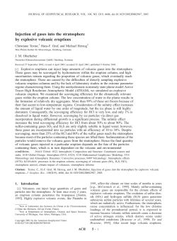 Injection of gases into the stratosphere by explosive