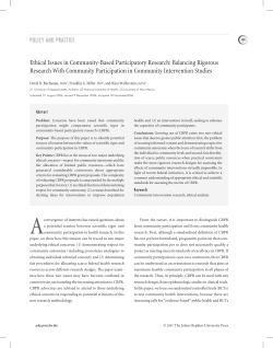 Ethical Issues in Community-Based Participatory Research