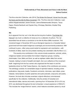 Performativity of Time, Movement and Voice in Idle No More Selena