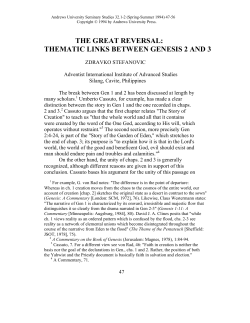 The Great Reversal: Thematic Links Between Genesis 2 and 3