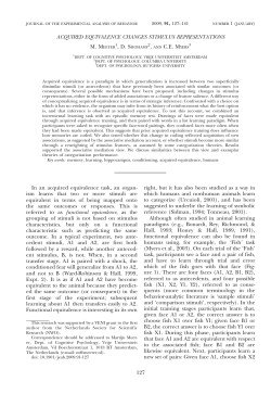 Acquired Equivalence Changes Stimulus