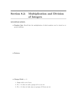Section 8.2: Multiplication and Division of Integers