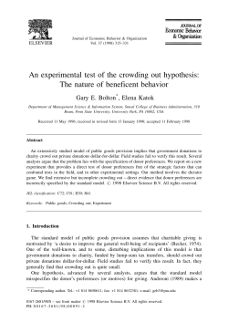 An experimental test of the crowding out hypothesis: The nature of