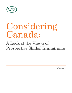 Considering Canada - World Education Services