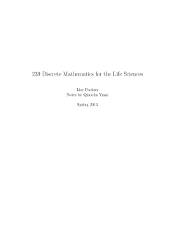 239 Discrete Mathematics for the Life Sciences