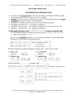 Lecture Notes 10.5: EM Waves in Resonant