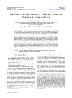Feminism Ain`t Funny: Woman as &ldquo;Fun-Killer,&rdquo;