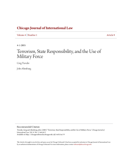 Terrorism, State Responsibility, and the Use of Military Force