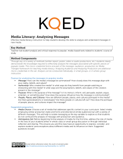 Media Literacy: Analyzing Messages