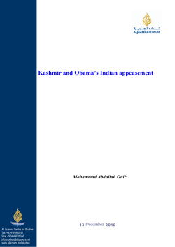Kashmir and Obama`s Indian appeasement