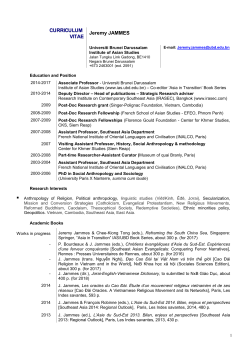CURRICULUM VITAE Jeremy JAMMES - IAS