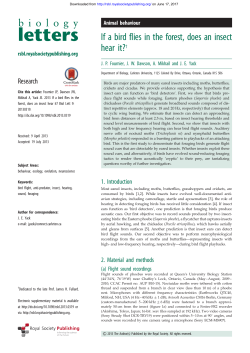 If a bird flies in the forest, does an insect hear it?&dagger;