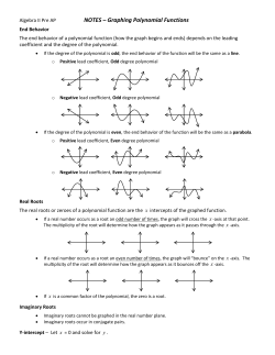 NOTES &ndash; Graphing Polynomials