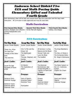 Anderson School District Five ELA and Math Pacing Guide
