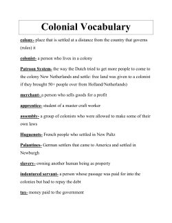 Colonial Notes