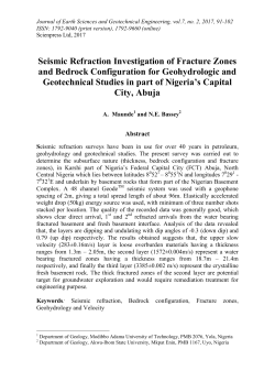 Seismic Refraction Investigation of Fracture Zones and Bedrock
