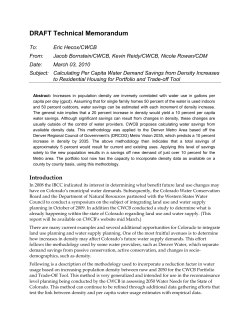 Technical Memorandum - Colorado Water Conservation Board