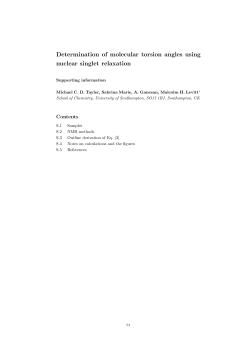 Determination of molecular torsion angles using nuclear singlet