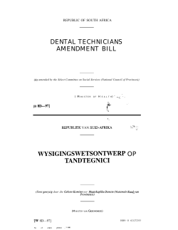 Dental Technicians Amendment Bill [B8D-97]