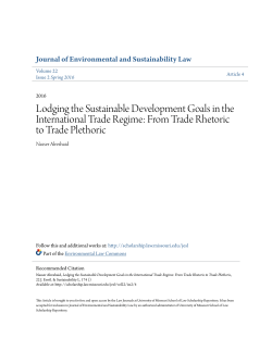 Lodging the Sustainable Development Goals in the International