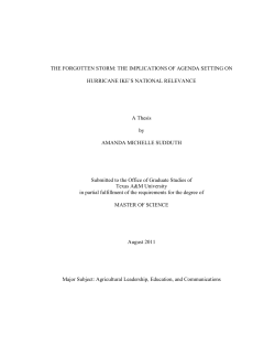 THE FORGOTTEN STORM: THE IMPLICATIONS OF AGENDA