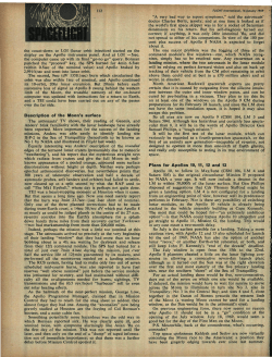 Description of the Moon`s surface Plans for Apollos 10