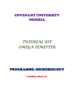 mcb222 tutorial kit - Covenant University