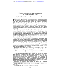Nucleic Acids and Protein Metabolism in Acute