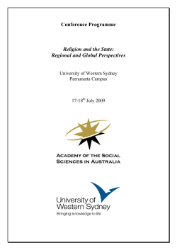 Conference Programme Religion and the State