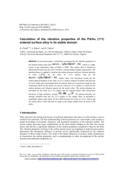 Calculation of the vibration properties of the Pd/Au \(111\) ordered