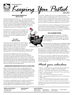 Mark your calendars - Hillsboro School District