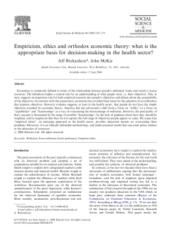 Empiricism, ethics and orthodox economic theory
