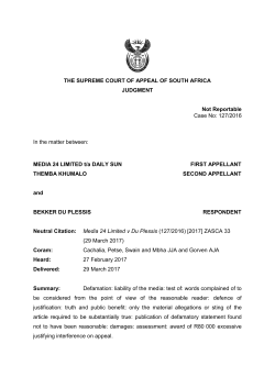 THE SUPREME COURT OF APPEAL OF SOUTH AFRICA