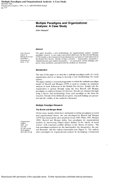 Multiple Paradigms and Organizational Analysis: A Case Study