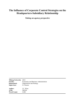 The Influence of Corporate Control Strategies on